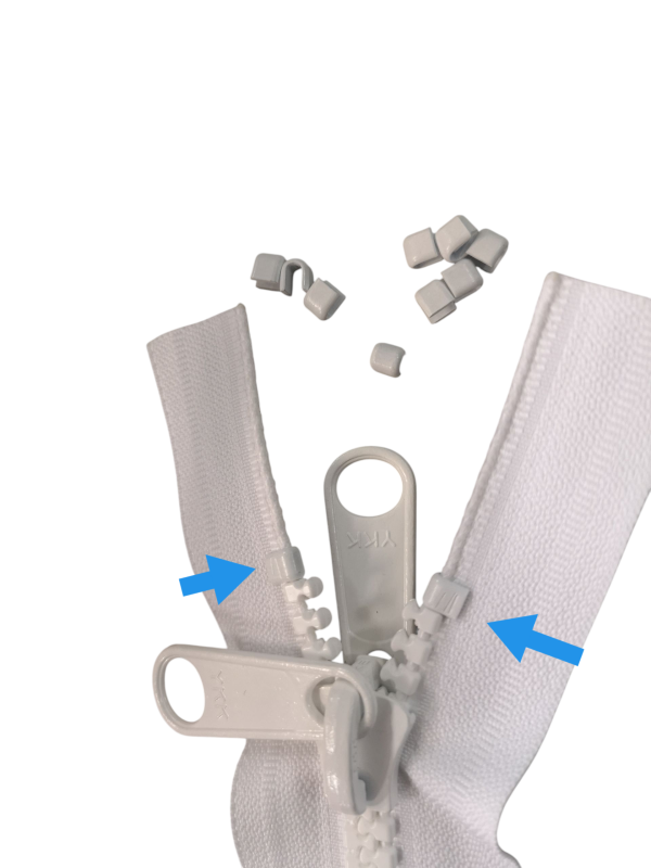 Dragkedjestopp överstopp vit YKK 10 mm