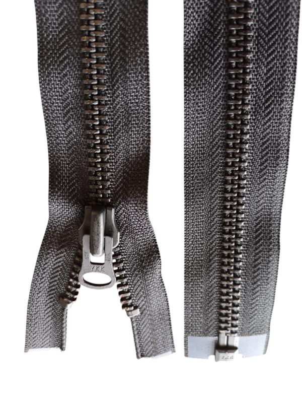 Original YKK 8mm Metallblixtlås Delbart – Svart band med svart oxid (30–300 cm)