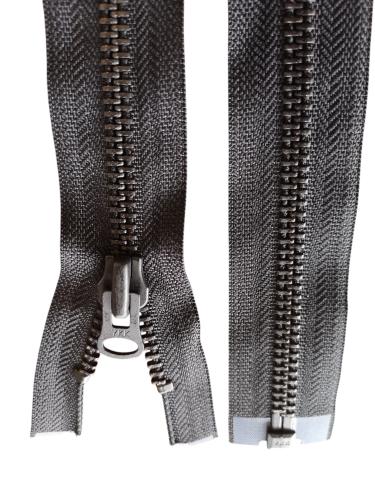 Original YKK 8mm Metallblixtlås Delbart – Svart band med svart oxid (30–300 cm)