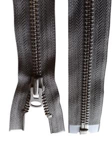 Original YKK 8mm Metallblixtlås Delbart – Svart band med svart oxid (30–300 cm)