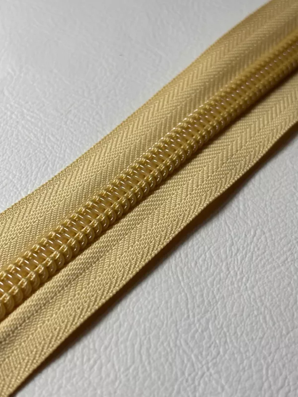 Spiralblixtlås 10 mm löpmeter – Beige, FK: 129, 50 cm