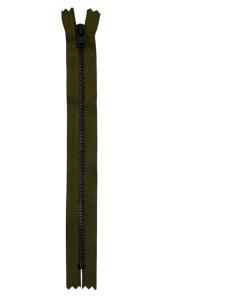 Metallblixtlås, 4 mm fast, YKK, 20 cm,f-kod: 305, (D) Armygrön