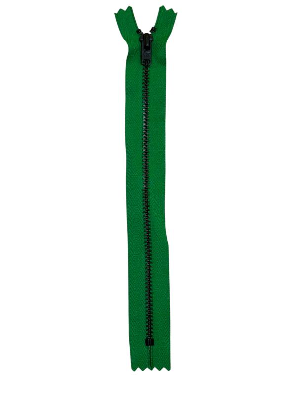 Metallblixtlås, 4 mm fast, YKK, 20 cm,f-kod: 540, (G) Grön