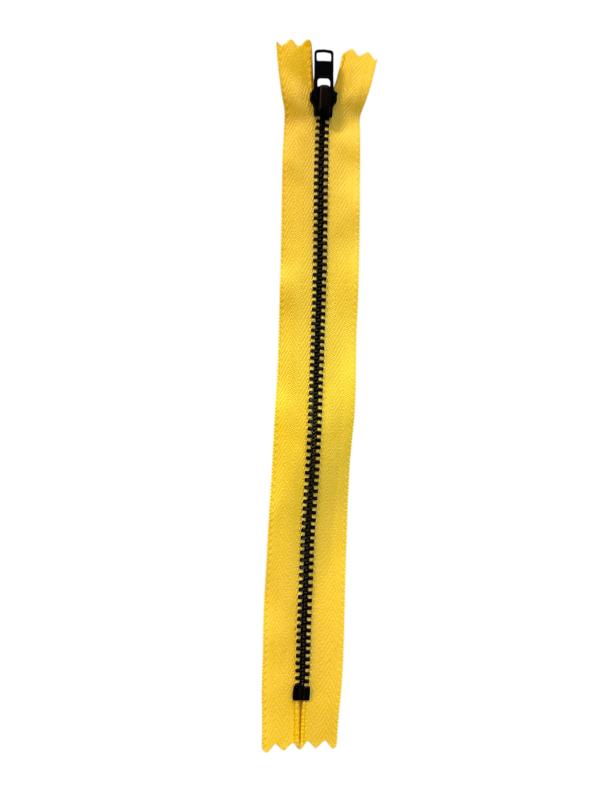 Metallblixtlås, 4 mm fast, YKK, 20 cm,f-kod: 802, (B) Ljusgul