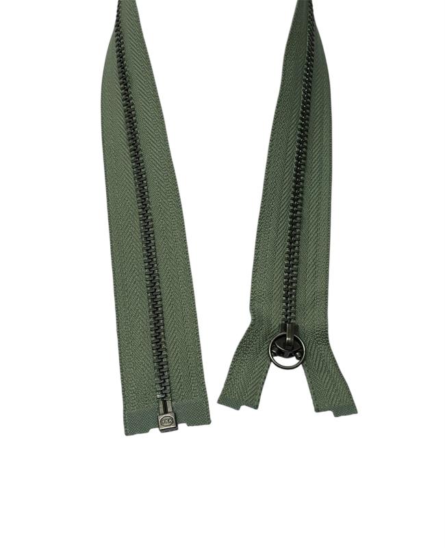 Blixtlås Metall Delbar 4 mm YKK F-kod T562R Salviagrön