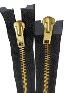 YKK Metallblixtlås 2-vägs Delbart – 6 mm, Svart/Guld