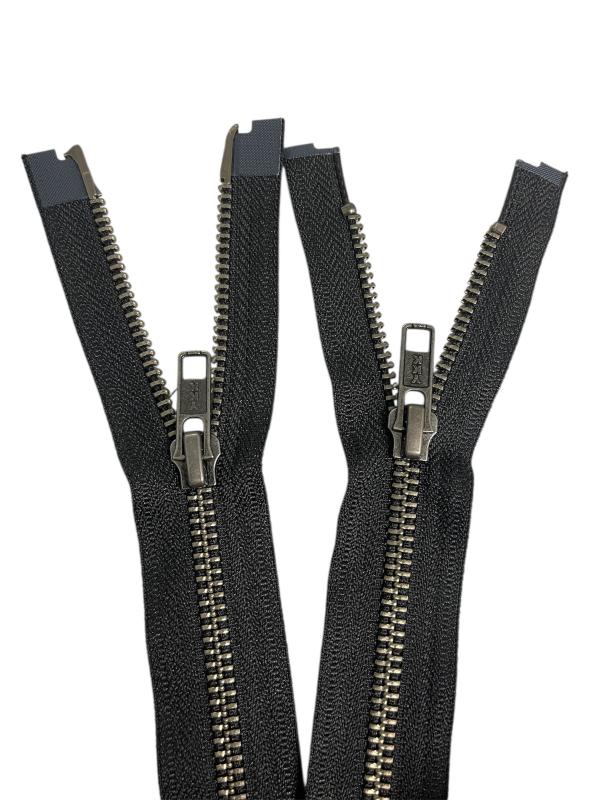 YKK Metallblixtlås 2-vägs 6MM - Antiksilver/Svart