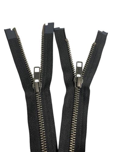 YKK Metallblixtlås 2-vägs 6MM - Antiksilver/Svart