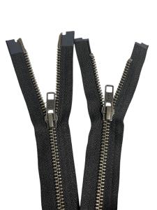 YKK Metallblixtlås 2-vägs 6MM - Antiksilver/Svart