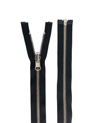 YKK Delbart Metallblixtlås 6mm Silver/Svart – Vändbar
