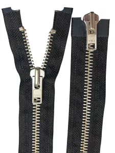 Extra kraftigt 2-vägs metallblixtlås från YKK. Perfekt för tunga jackor, kapell och MC-kläder.