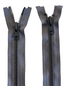YKK Original Metallblixtlås 8mm 2-vägs Delbart – Grå/Svart Oxid