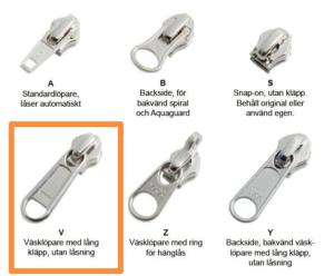 Löpare spiral 8mm,Väsklöpare med lång kläpp, utan låsning