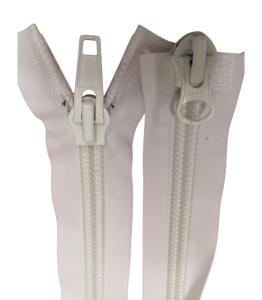 Blixtlås delbar spiral tvåvägs 70cm 10mm vit