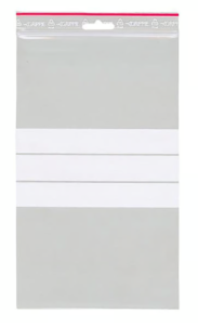 Plastpåse med blixtlås och skrivfält, 90 my tjocklek, 150x250 mm