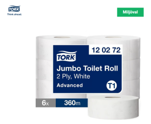 Toalettpapper Tork T1 Jumbo Advanced 2-lg Vit 360m