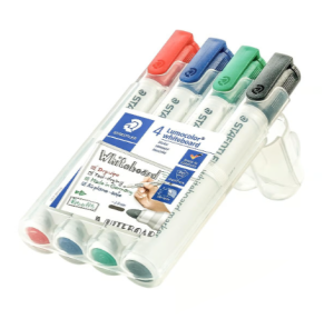 Whiteboardpennor Staedtler Lumocolor, 4 färger, 2 mm