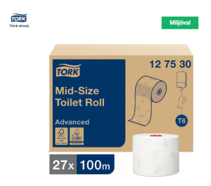 Toalettpapper Tork T6 Advanced 2-lg Vit 100m