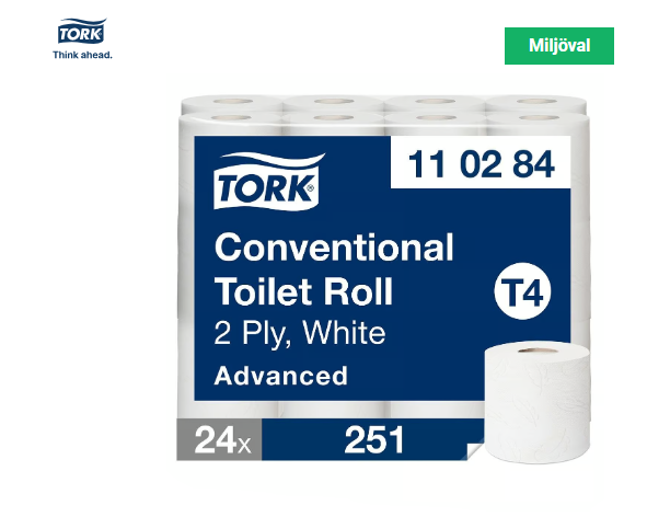 Toalettpapper Tork T4 Advanced 2-lg Vit 31,4m