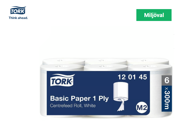 Torkrulle Tork M2 Basic 1-lag Vit 215 mm x 300 m