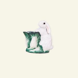 Symärke kanin/kål 63x65mm vit/grön