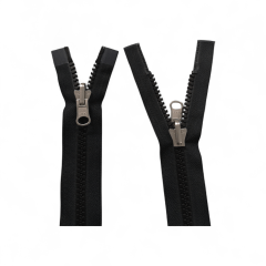 Vändbar delbar blixtlås 8 mm svart Viskon/Tagg med metall vändbar löpare – YKK