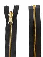 YKK Delbart Metallblixtlås 6mm Guld/Svart – Vändbar