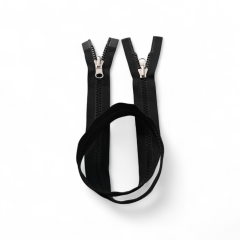 Vändbar delbar blixtlås 8 mm svart Viskon/Tagg med metall vändbar löpare – YKK