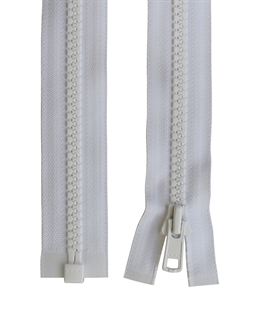 YKK Kraftig Jackkedja, Vit – 30cm till 120cm, Delbar