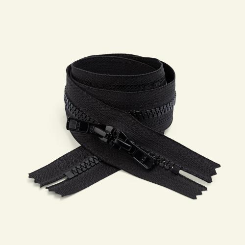 Blixtlås 2-vägs ej delbar YKK 6 mm — svart (12 cm–120 cm i 5 cm-steg)