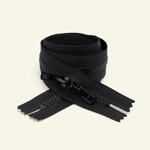 Blixtlås 2-vägs ej delbar YKK 6 mm — svart (12 cm–120 cm i 5 cm-steg)