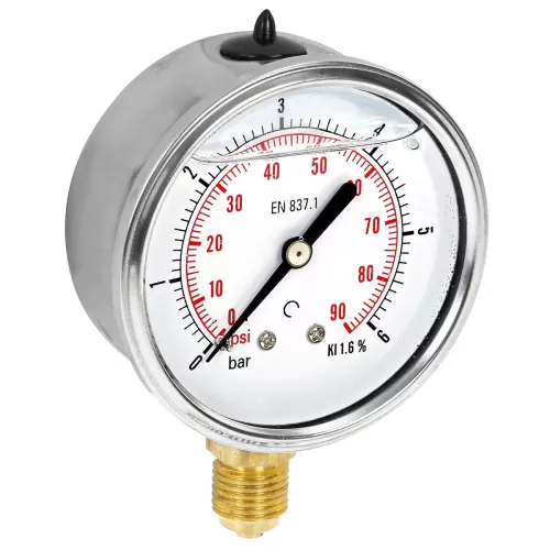 Manometer 6Bar 63Mm 1/4 Bsp Botten Fäste