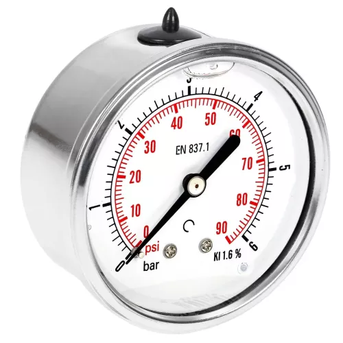 Manometer 6Bar 63Mm 1/4 Bsp Bakre Fäste