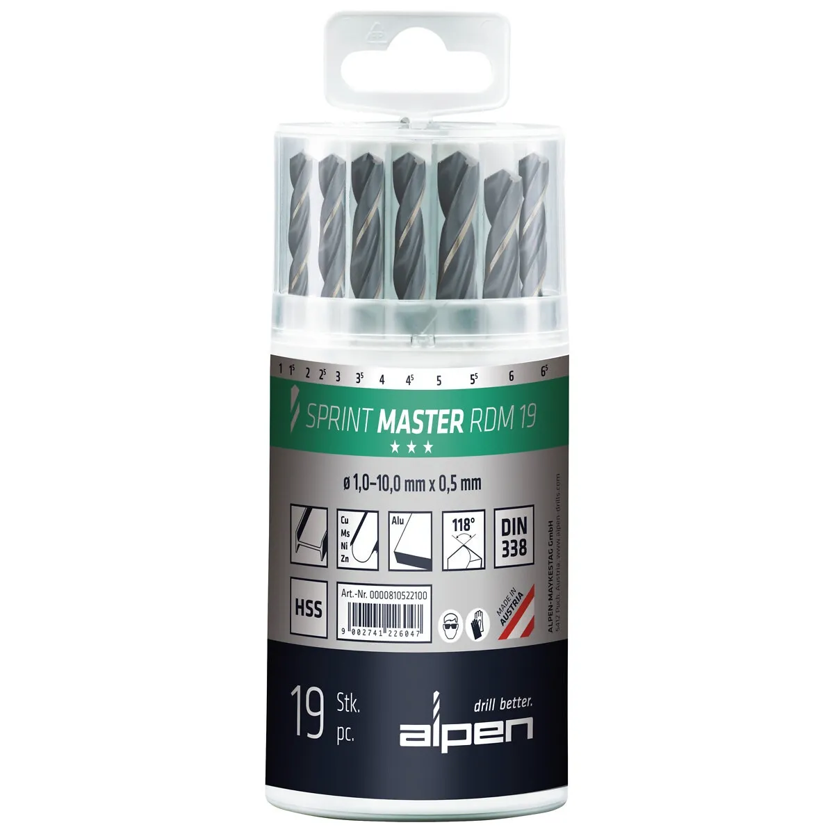 Borrsats 19 Delar 1-10Mm Hss Sprint Master