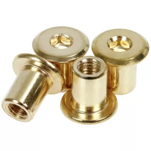 Dekormutter 330/6X15 Stål/Mässingöverdrag 4St