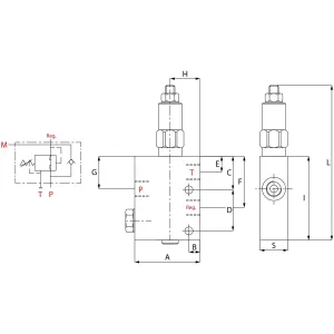 Tryckreduceringsventil 1/2 Vrprl 30-180Bar 30L