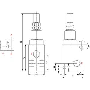 Tryckbegränsningsventil 3/4 Vmp 80-300 Bar