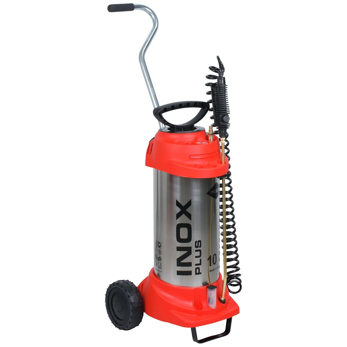 Tryckspruta Rostfritt Stål 10L Med Kärra