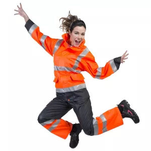 Regnjacka 4Xl Astatiini Orange/D.Blå Kl3 En20471