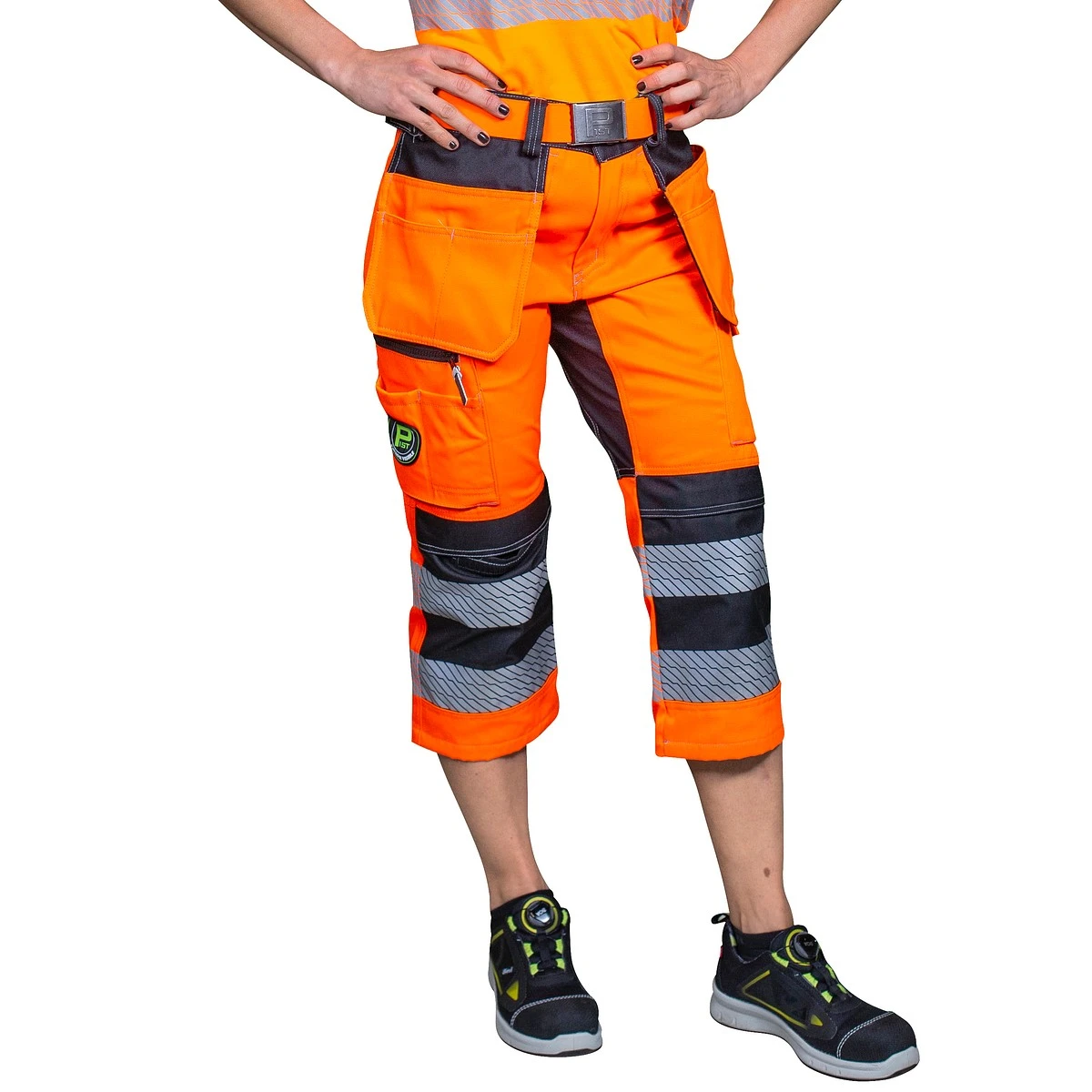 Capribyxor Stretch Med Spikfickor L Moreeni Fl.Or