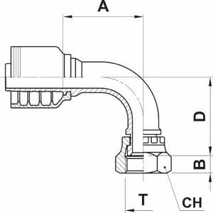 Pressnippel Jic 3/4-3/8 90 Inv. Gänga