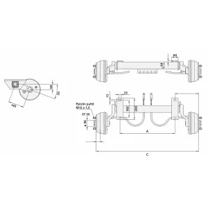 Axel Med Broms 850Kg A1500 4X100