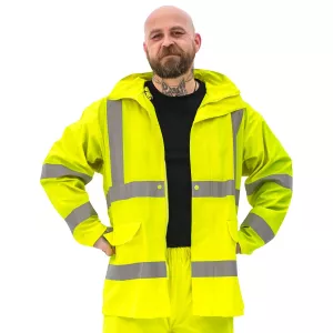 Regnjacka 4Xl Hi-Vis Gul Kl3 En20471