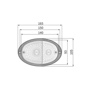 Bakljus 165X105Mm 12V Valtra Blinker/Parker./Broms