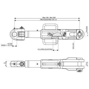 Lyftarm Valtra 560-760 M36X3 37100620