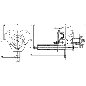 Löpvagn 1T Kättingdriven