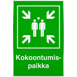 Skylt Kokoontumispaikka Aluminium 200X300