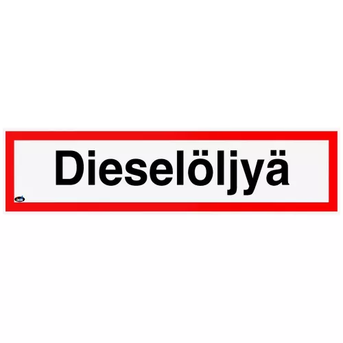 Skylt Dieselöljyä 400X100