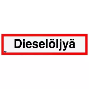 Skylt Dieselöljyä 400X100