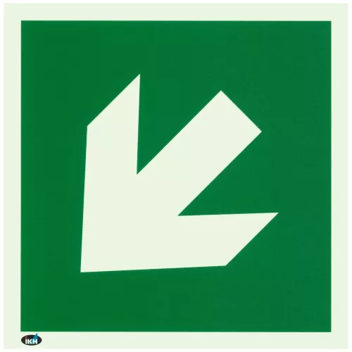 Nödskylt Diagonal Riktningspil 200X200Mm